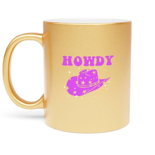 Western Country Texas Cowboy Hat Metallic Mugs