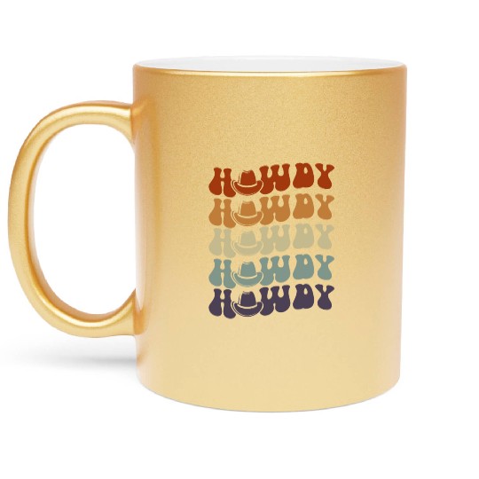 Western Country Texas Cowboy Hat Metallic Mugs