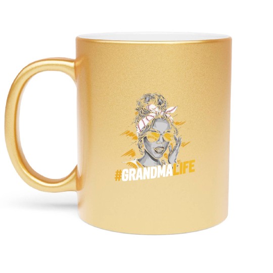 Baseball Grandma Grandmother Grandparents Day Metallic Mugs