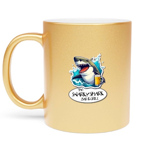 The Snarky Shark Bar & Grill Metallic Mugs
