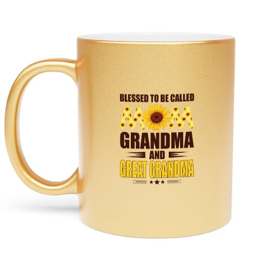 Blessed To Be Called Mom Grandma Great Grandma Metallic Mugs