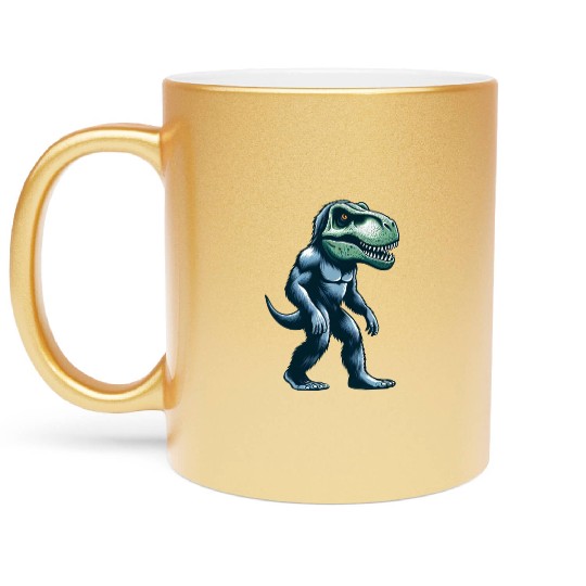 T-Rex Bigfoot Sasquatch Gorilla Fusion Creature Metallic Mugs