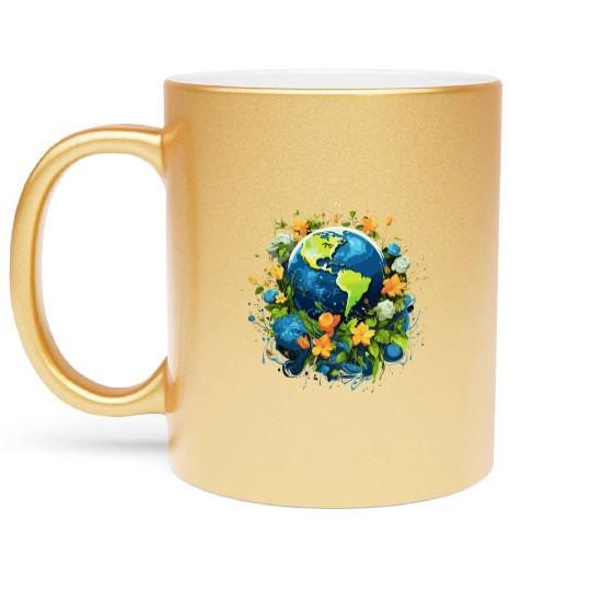 Respect Your Mother Earth Day Save Our Planet Metallic Mugs