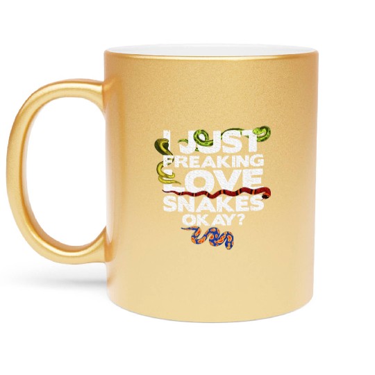 Snake Lover, Snake, Reptile Lover, Pet Snake Metallic Mugs