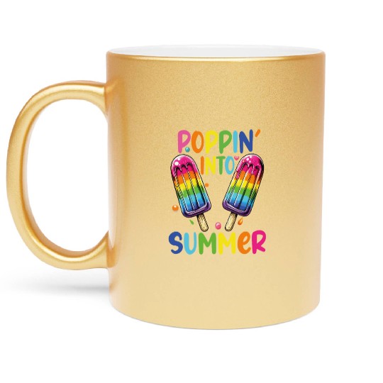 poppin into summer Bye Bye School Metallic Mugs