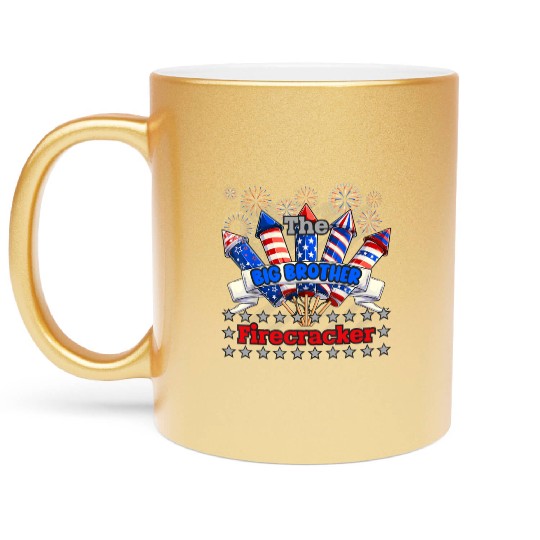 Big Brother Funny Firecracker 4th Of July Firework Metallic Mugs
