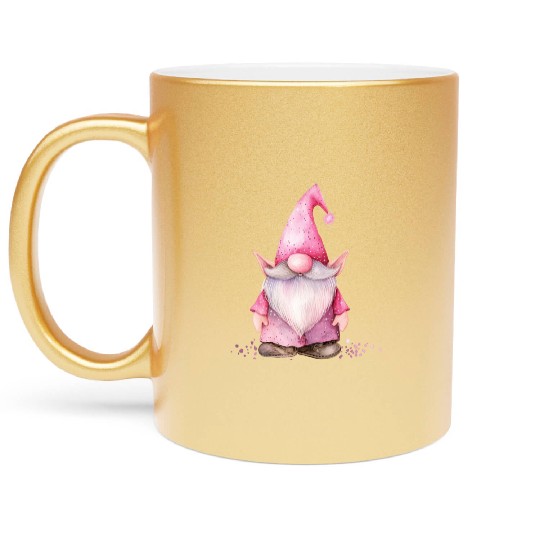 Pink Sparkle Gnome Clipart Images, Girly clipart, Metallic Mugs