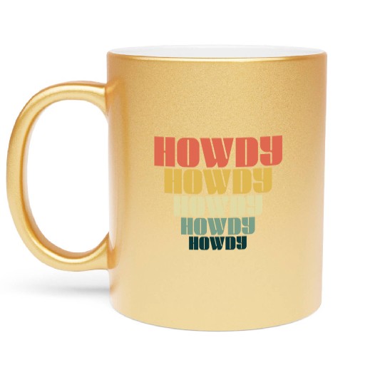 Western Country Texas Cowboy Hat Metallic Mugs