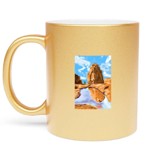 Grand Canyon Loose Oil Landscape Painting Metallic Mugs