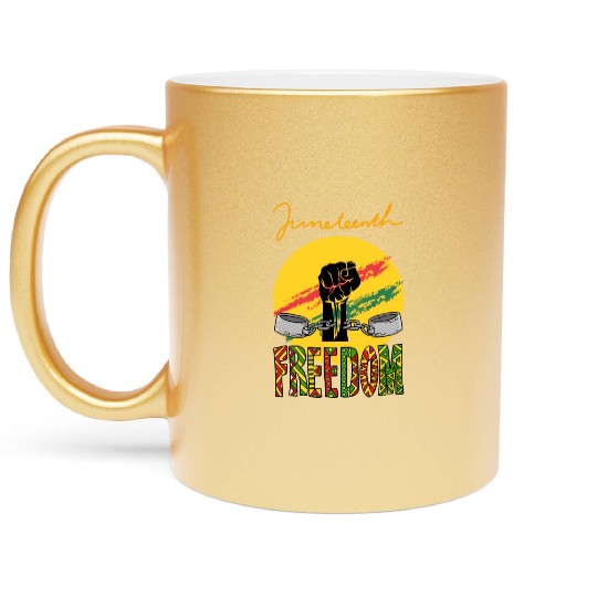JUNETEENTH FREEDOM APPAREL Metallic Mugs