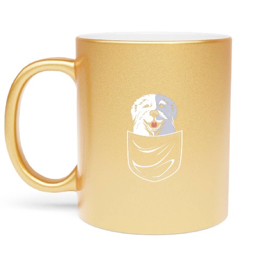 Dog In A Pocket Pet Lover Cute Great Pyrenees Metallic Mugs
