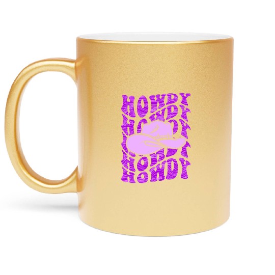 Western Country Texas Cowboy Hat Metallic Mugs