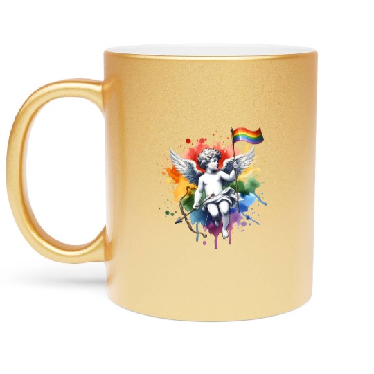Love Is Love Pride Colors Of Rainbow Equality fun Metallic Mugs
