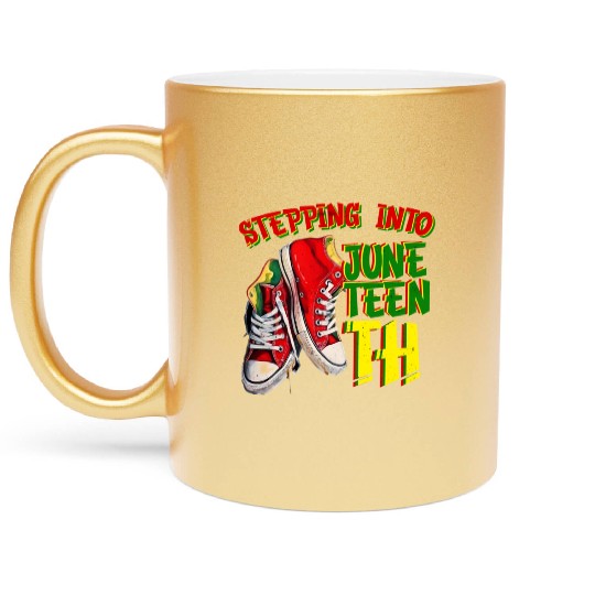 Stepping into Juneteenth Freedom Black History Metallic Mugs