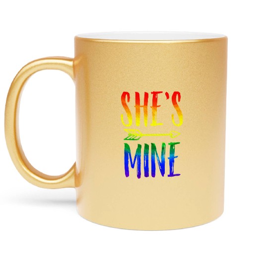 I'm Hers She's Mine LGBT Pride Lesbian Couple Metallic Mugs