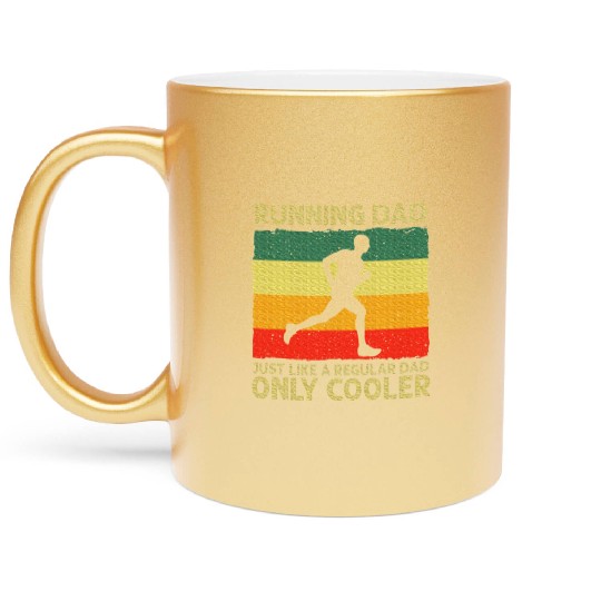 Running Dad Marathon Runner Coach Marathoner Metallic Mugs
