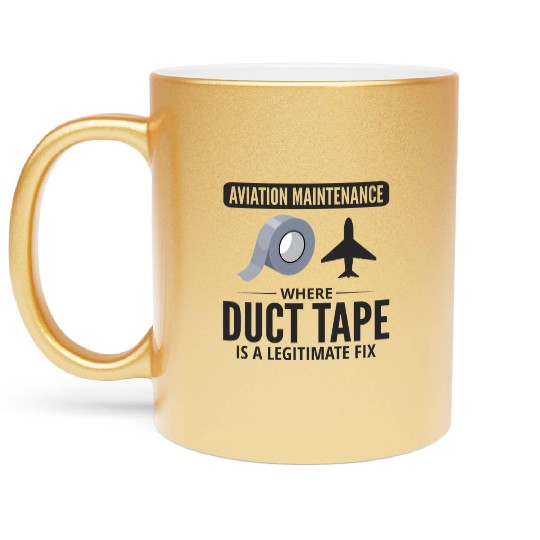 Aircraft Mechanic Aviation Technician Duct Tape Metallic Mugs