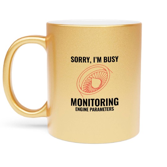 Aircraft Jet Engine Mechanic Aviation Technician Metallic Mugs