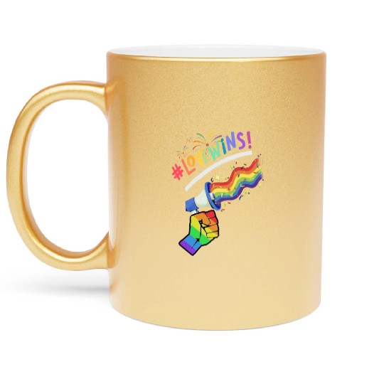 Love is Lov | Pride Month | Love Wins Metallic Mugs
