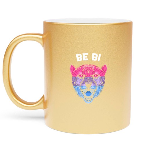 Be Bi Bisexual LGBTQ Bi Pride LGBT Sayings Pride M Metallic Mugs