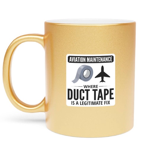 Aircraft Mechanic Aviation Technician Duct Tape Metallic Mugs