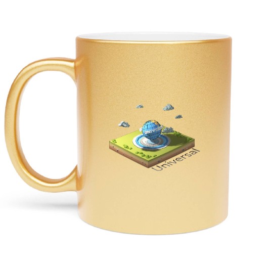 Geometric low poly Universal Studios Metallic Mugs