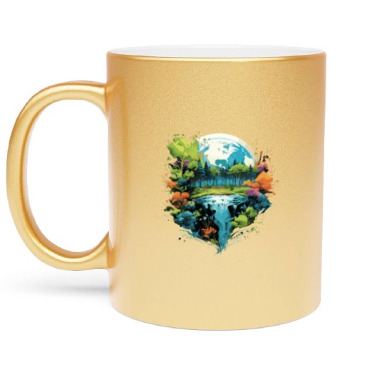Respect Your Mother Earth Day Save Our Planet Metallic Mugs