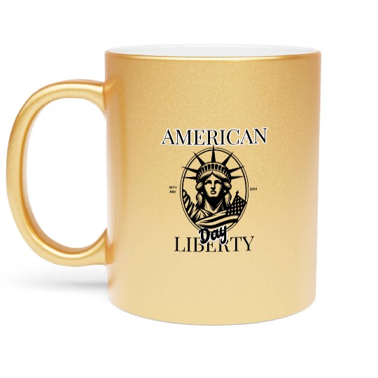American Independence Day: Statue of Liberty Metallic Mugs