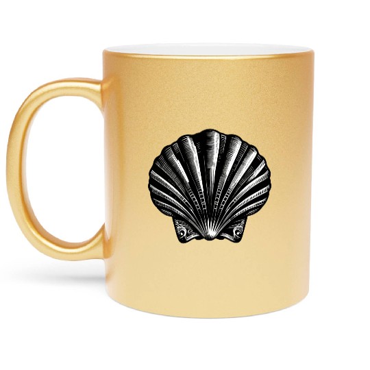 Scallop shell, symbolic of the Way of St. James Metallic Mugs