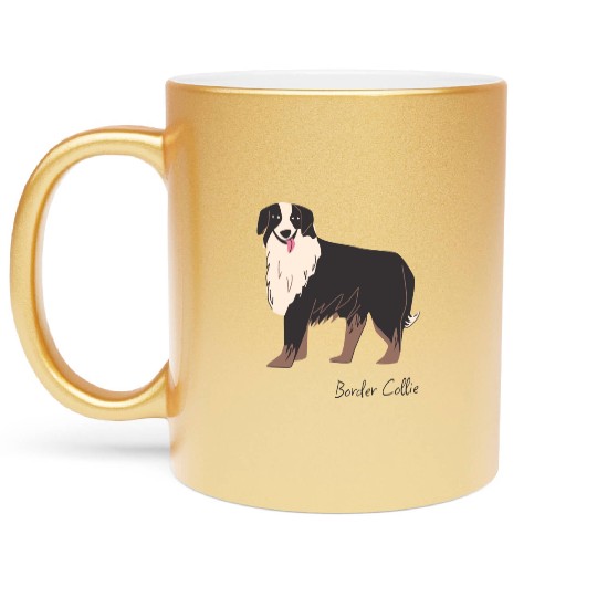 Border Collie Metallic Mugs