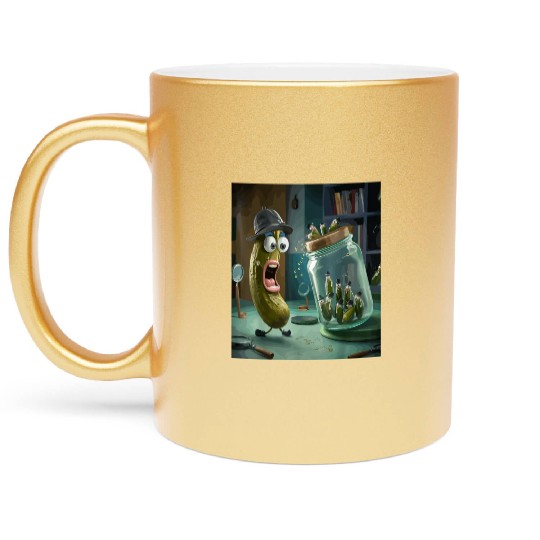 Funny Pickle Surprise Cucumber Pickles Metallic Mugs
