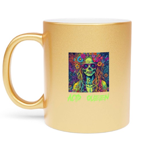 Zombie Acid Queen of the Apocalypse Metallic Mugs