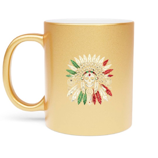 Aztec Warrior Indigenous Mexican Aztec Jaguar Metallic Mugs