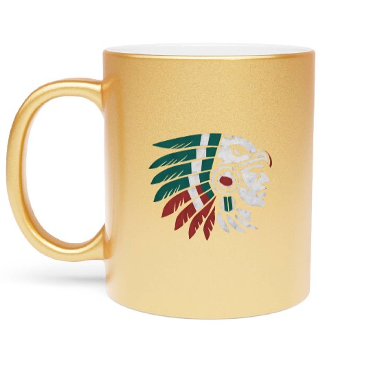 Aztec Warrior Indigenous Mexican Aztec Jaguar Metallic Mugs