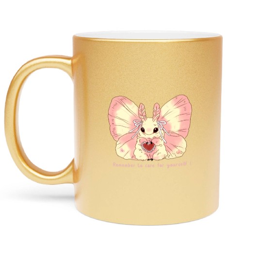 a combination of butterflies and rabbits Metallic Mugs