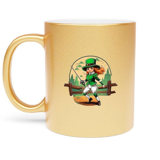St. Patrick's Day Shamrock St Paddy's Day Fencing Metallic Mugs