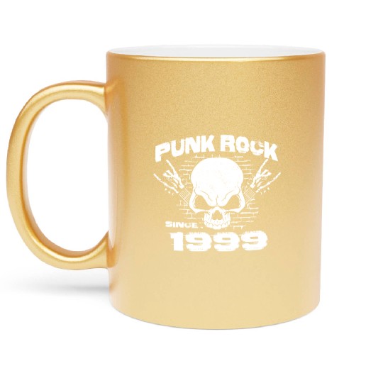 Punk Rock Since 1999 - Skull Rock Hands 25th Metallic Mugs