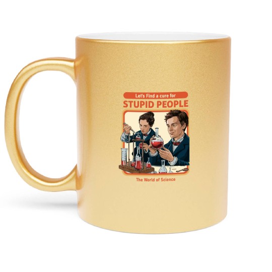 A Cure For Stupid People Classic Metallic Mugs