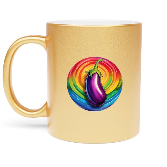 LGBTQ Eggplant Metallic Mugs