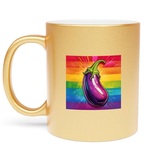 LGBTQ Eggplant Metallic Mugs