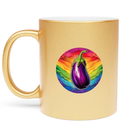 LGBTQ Eggplant Metallic Mugs