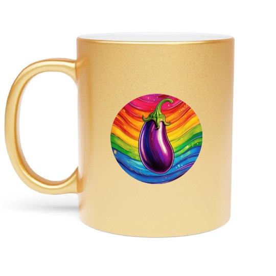 LGBTQ Eggplant Metallic Mugs