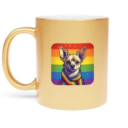 LGBTQ Chihuahua Metallic Mugs