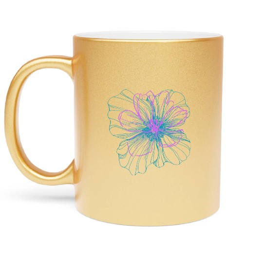 hibiscus flower Metallic Mugs