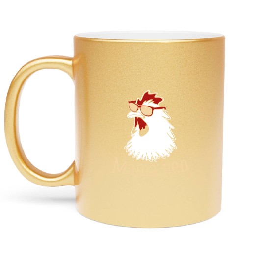 Mama Hen Chicken Mom Farmer Farm Animal Metallic Mugs