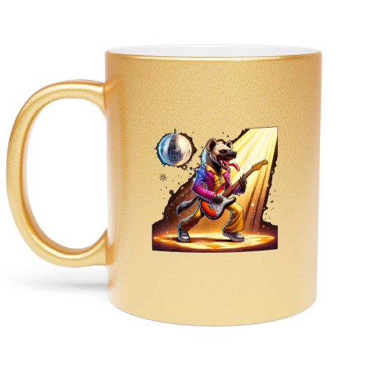 Disco Ball Guitar Hyena Metallic Mugs