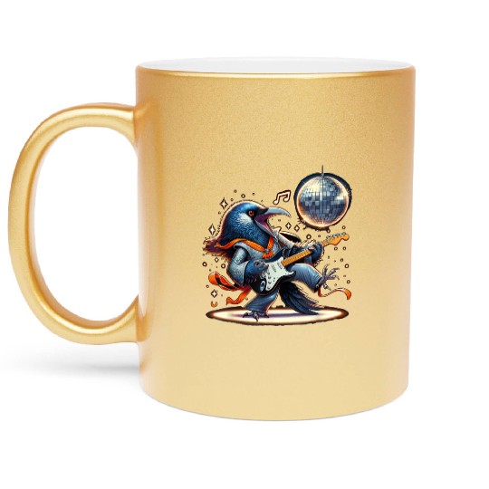 Disco Ball Guitar Raven Metallic Mugs