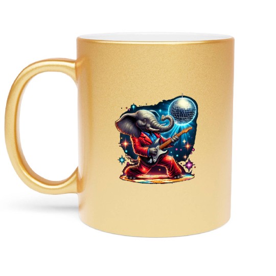 Disco Ball Guitar Elephant Metallic Mugs