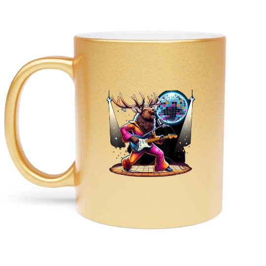 Disco Ball Guitar Elk Metallic Mugs