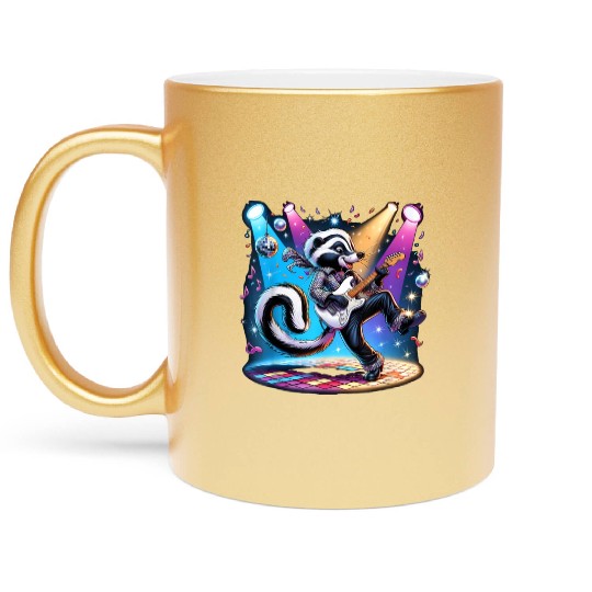 Disco Ball Guitar Skunk Metallic Mugs